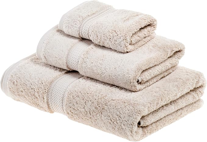 BLUENILEMILLS Buckingham Egyptian Cotton 3-Piece Towel Set, Washcloths by Blue+Nile+Mills