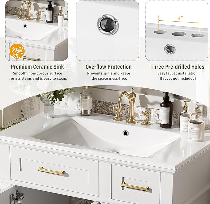 Harper & Bright Designs 30" Bathroom Vanity - Image 8