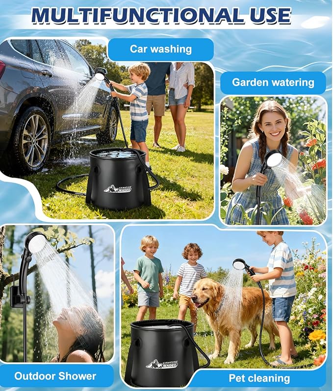 Upgraded Portable Shower for Camping, Rechargeable Camping Shower - Image 8
