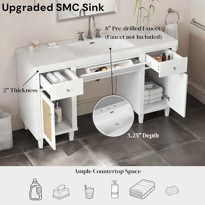 60 Inch Single Bathroom Vanity - Image 7