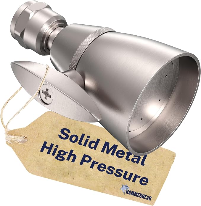 HammerHead Showers® Solid Metal 2 Inch High Pressure Shower Heads by HammerHeadShowers
