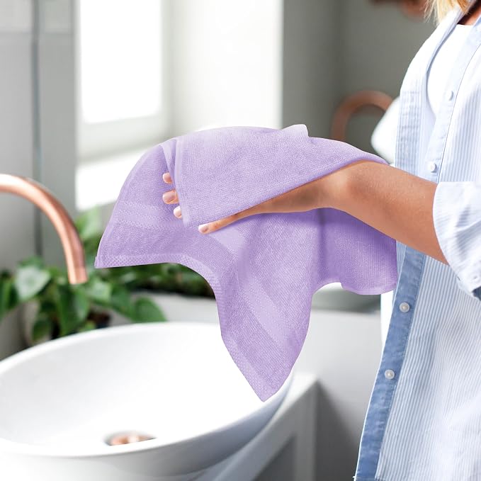 GLAMBURG Ultra Soft 6-Piece Hand Towel Set 16x28-100% Ringspun Cotton - Image 5