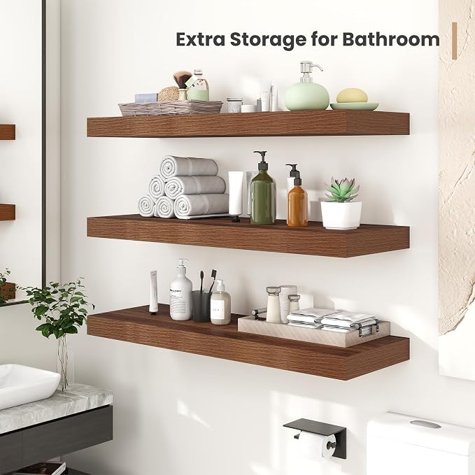 Heimlove 12" Deep Floating Shelves, 36 x 12 Inch Wall Mounted Long Floating - Image 6