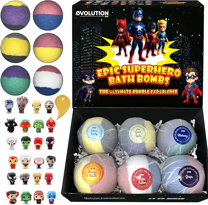 EvolutionUSA Black Epic Superhero Bath Bombs - Image 9