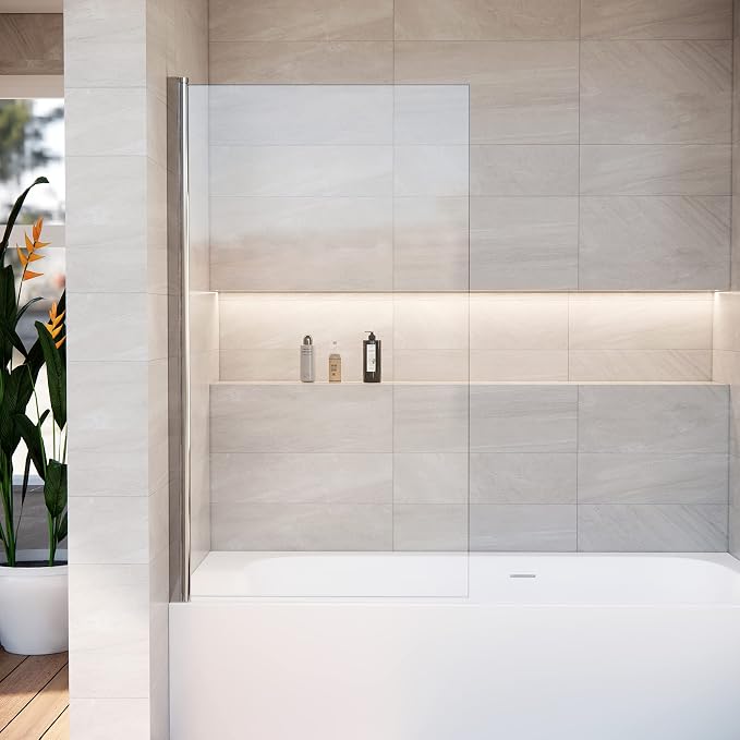 Shower Door Swing Bathtub Screen, 30 *W x 55*H in Bathtub Shower, Bathroom Door by ExpertofShowerGlassDoor