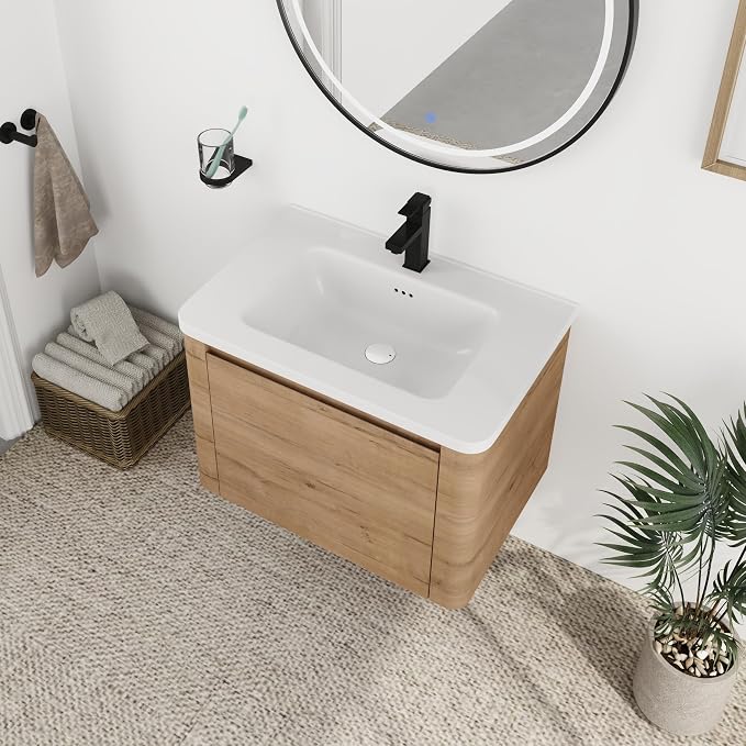28 Inch Floating Vanity, Modern Bathroom Vanity by JENTORIA