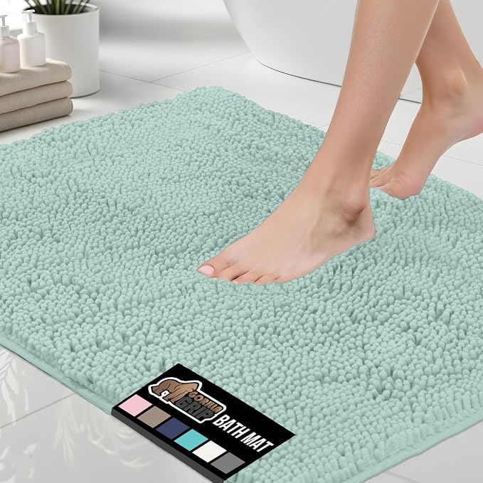 GORILLA GRIP Bath Rug Mat 44x26, Soft Absorbent Chenille, Quick Dry Microfiber by GorillaGrip