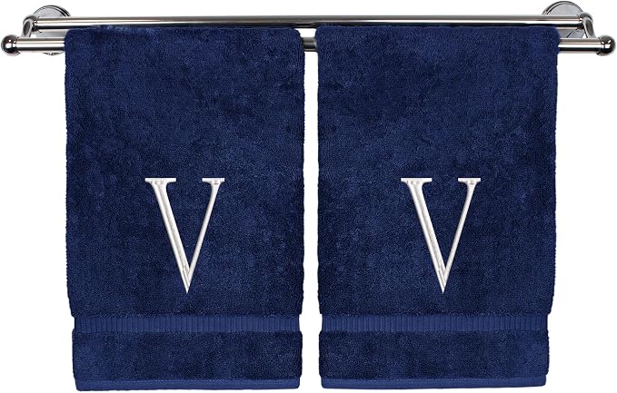 Monogrammed Hand Towel, Personalized Initial Gift, Extra Absorbent 100% Turkish by BareCotton