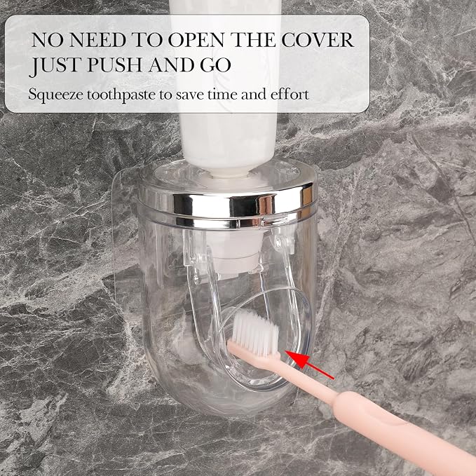2 Slots Wall Mount Toothbrush Holder - Image 2