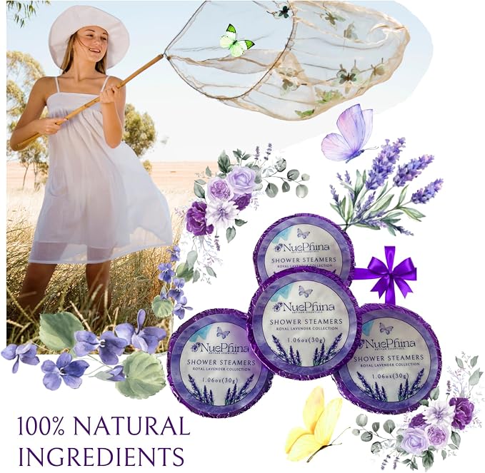 LUXURY LAVENDER SHOWER STEAMERS, 100% Natural Ingredients - Image 3
