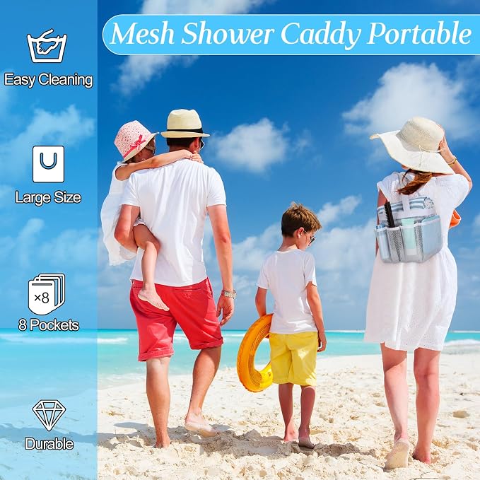 8 Packs Mesh Shower Caddy Portable Large Shower Caddy Dorm - Image 5