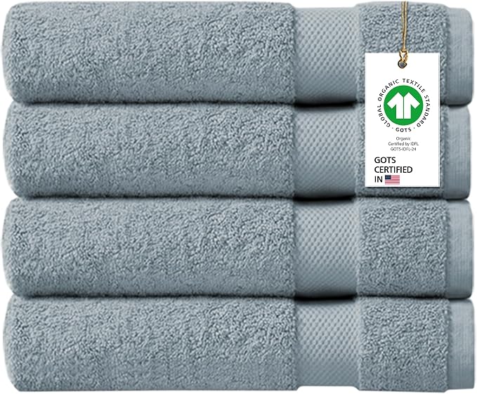 Delara 100% Organic Cotton Towels 650 GSM Plush Feather Touch Quick Dry Bath by Delara