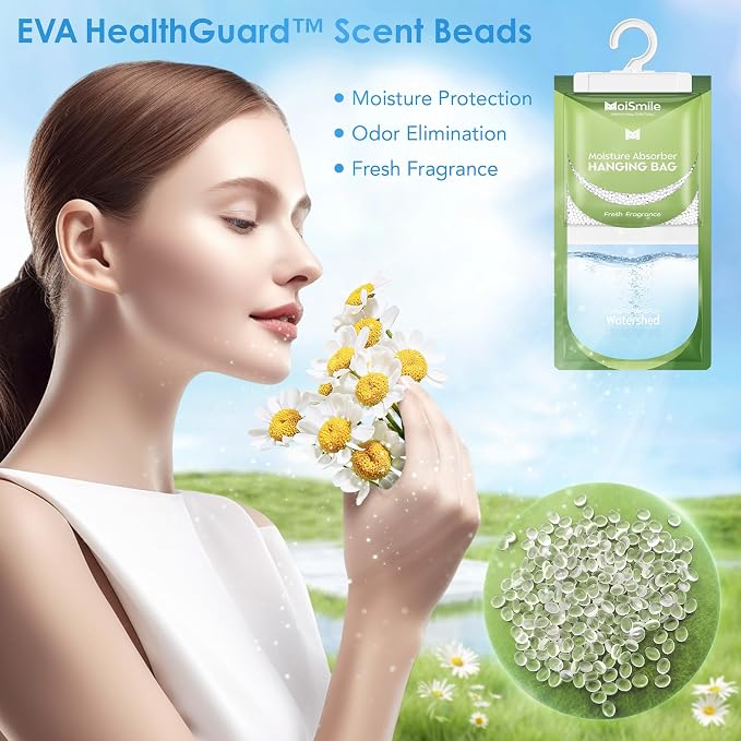 Moisture Absorbers 20 Pack Fresh Fragrance, Hanging Closet Dehumidifier Bags - Image 9