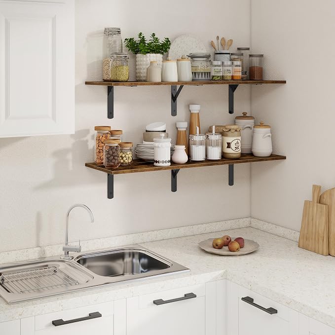 Floating Shelves 40"W x 12"D, Deep Wall Shelves - Image 2