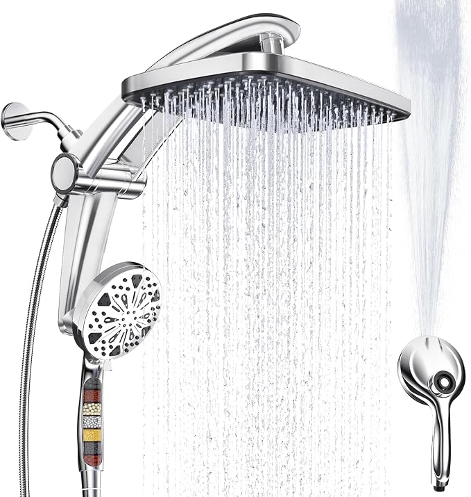 Rain Shower Head with filtered Handheld High Pressure rainfall Shower Heads by Razime