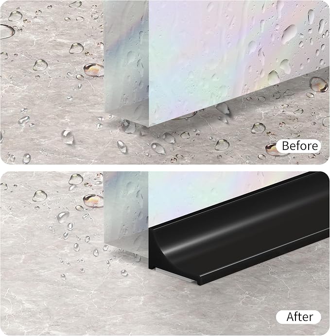 39Inch Shower Threshold Water Dam, Self-Adhesive Silicone Shower Barrier Water - Image 5