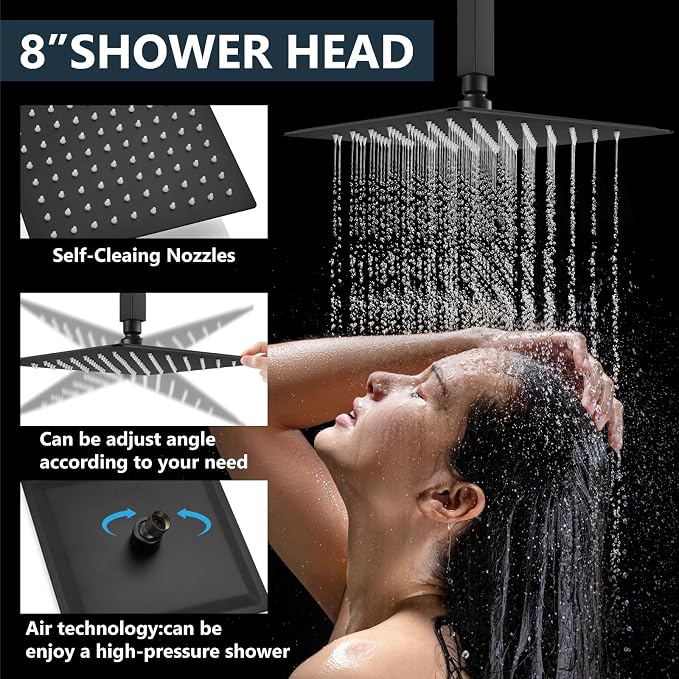 Aolemi Ceiling Mount Rain Shower Head & Handheld Spray - Image 2