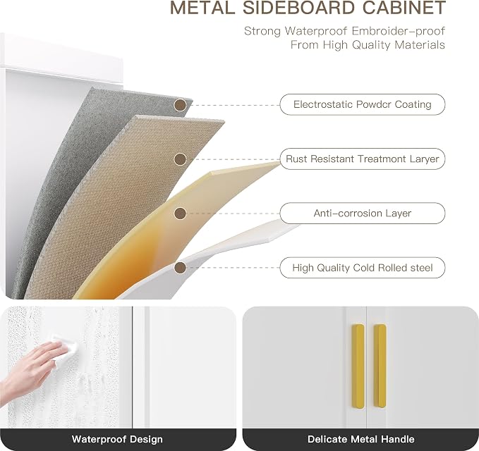 71"Tall Metal Storage Cabinet - Image 6