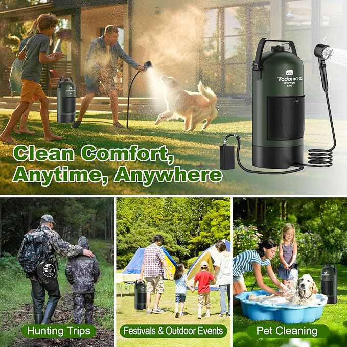 Portable Shower for Camping, 5 Gal/20 L Solar Heating Camping Shower Bag - Image 7