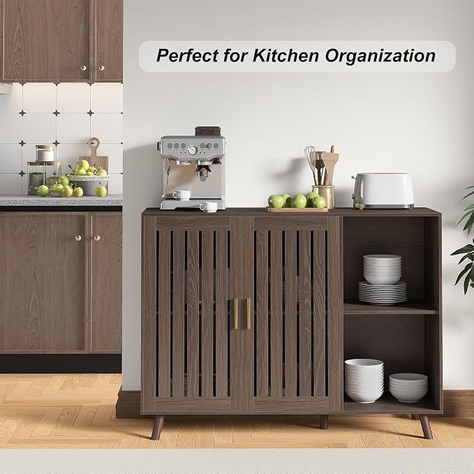 Sideboard Storage Cabinet, 47.2" W Farmhouse Buffet Cabinet - Image 6
