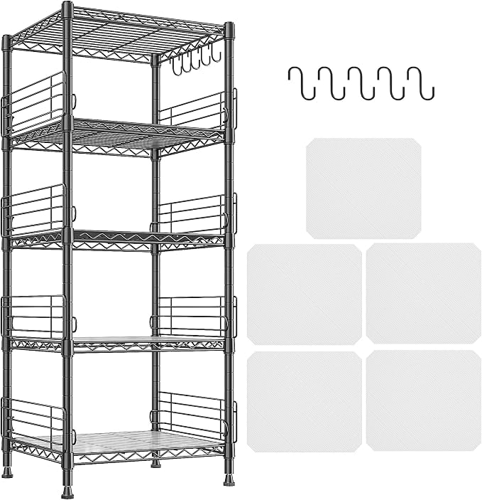5 Tier Metal Shelving Unit Storage Shelves by Durayloly
