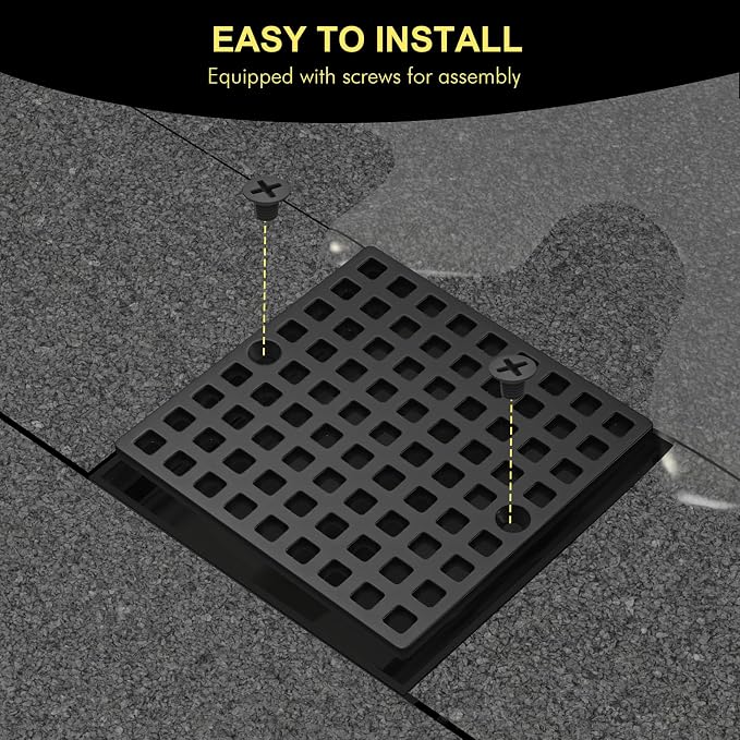 3-7/8" Matte Black Shower Drain Cover - Image 5