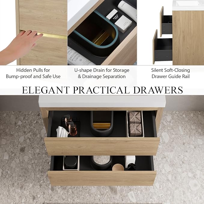 Modern 30" Wall-Mounted Bathroom Vanity - Image 5
