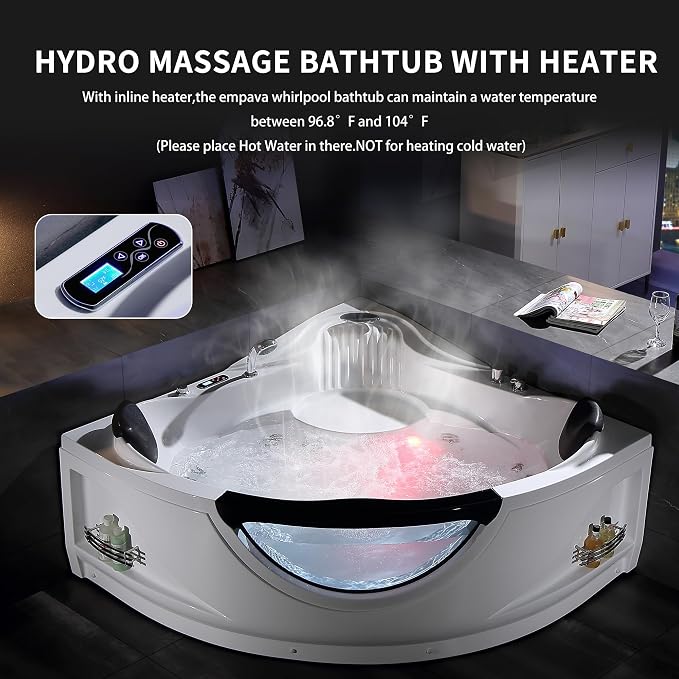 Empava Corner Whirlpool Bathtub - Image 2