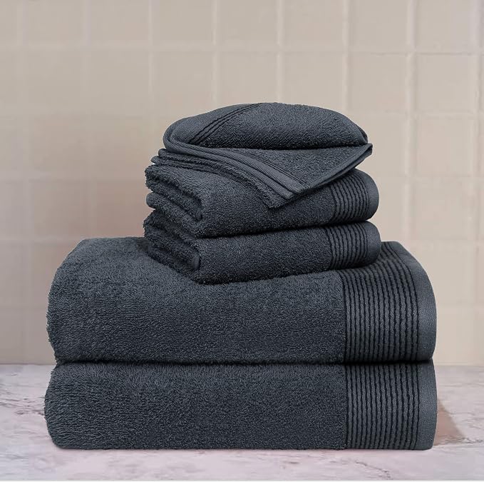 Belizzi Home 100% Cotton Ultra Soft 6 Pack Towel Set, Contains 2 Bath Towels - Image 2