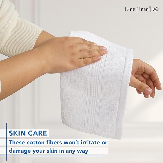 LANE LINEN 100% Cotton Washcloths 24 Pack - Image 3
