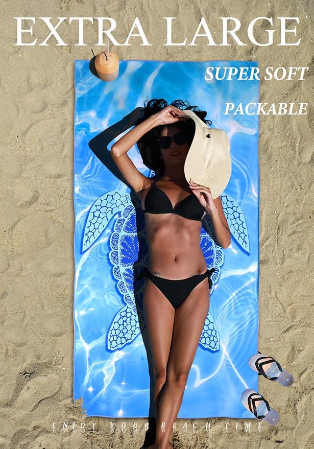 6 Pack Microfiber Lightweight Thin Beach Towel Sand Free Quick Dry Super - Image 3