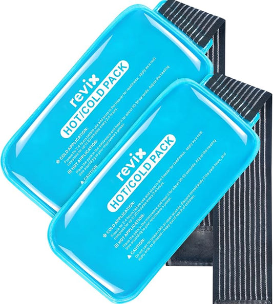 REVIX Large Ice Packs for Injuries Reusable, 2 Packs Hot & Cold Gel Ice Packs by Feelbetterlivebetter