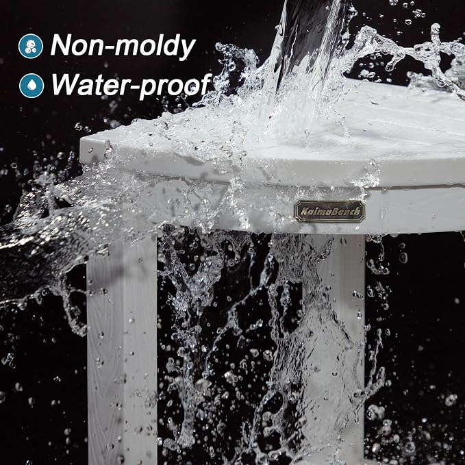 Corner Shower Stool for Inside Shower Waterproof, Poly Lumber Bathroom Shower - Image 6