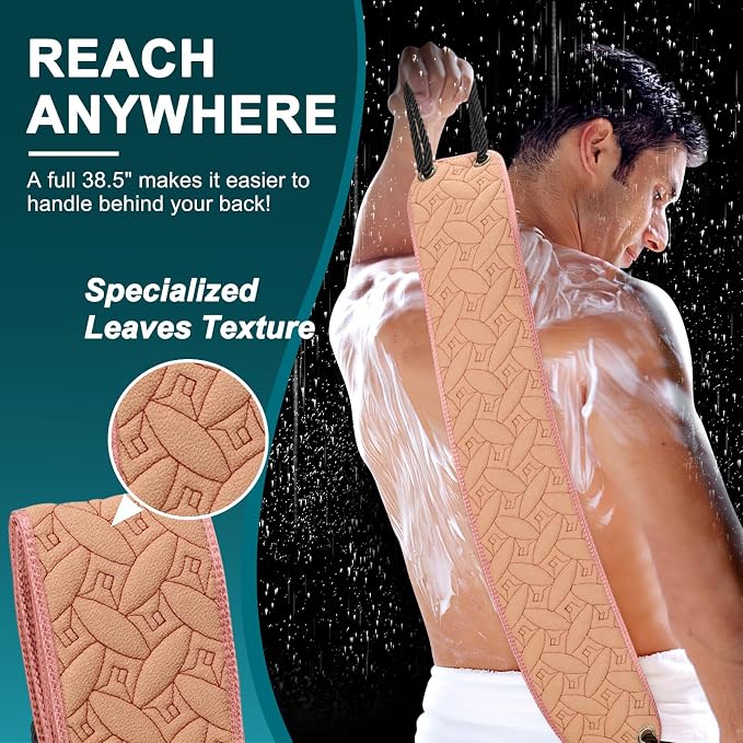 Exfoliating Back Scrubber for Use in Shower, 38.5 Inch Back Washer - Image 2