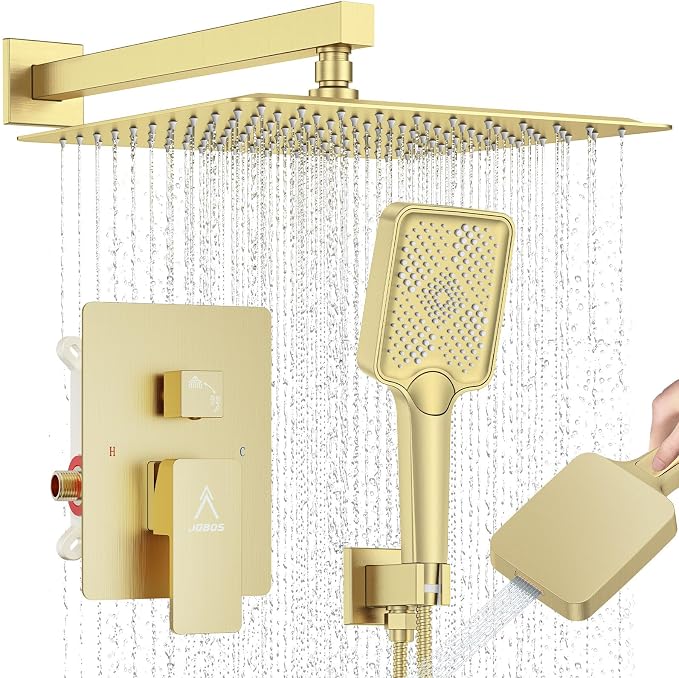 Shower System Modern Rain Brass Faucet Set by JQBQS