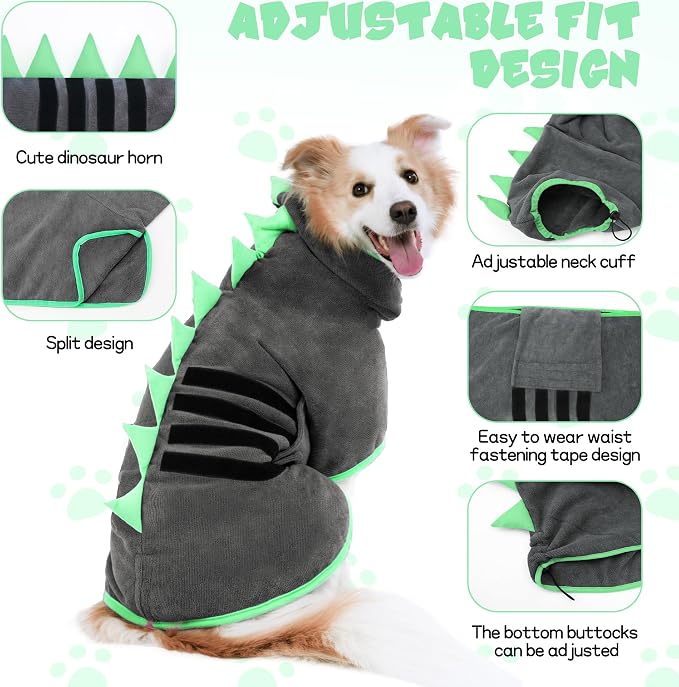 Super Absorbent Dog Bathrobe, Microfiber Bath Robe Towel - Image 3