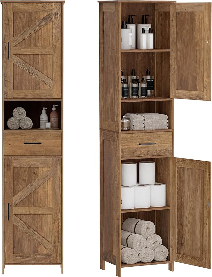 Homhedy 67" H Tall Bathroom Storage Cabinet by Homhedy