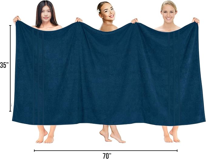 RIVERSIDE Pack of 2 Extra Large Bath Sheets 35 x 70 Inches - Image 2