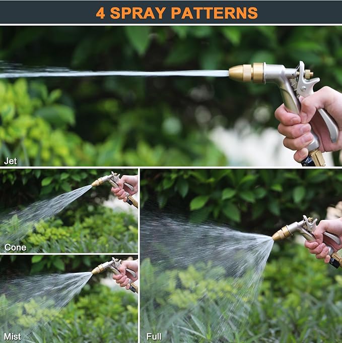 ESOW Garden Hose Nozzle, 100% Heavy Duty Metal Spray Gun - Image 4