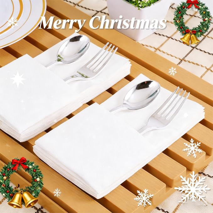 JOLLY CHEF 200 Pack Disposable Paper Napkins, Soft Bathroom Napkins - Image 6