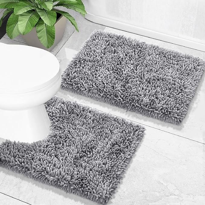 Yimobra Toilet Rugs U Shaped Washable, Extra Thick Soft Absorbent Chenille - Image 7