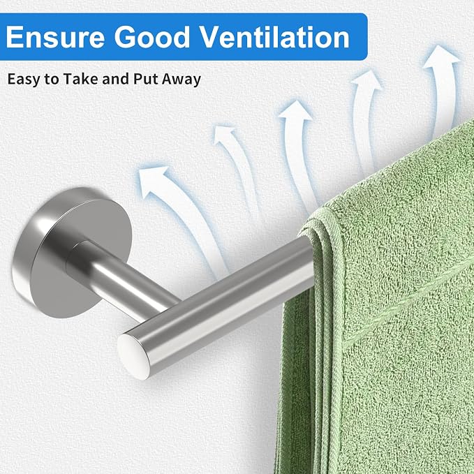 24 Inch Brushed Nickel Towel Bar - Image 4