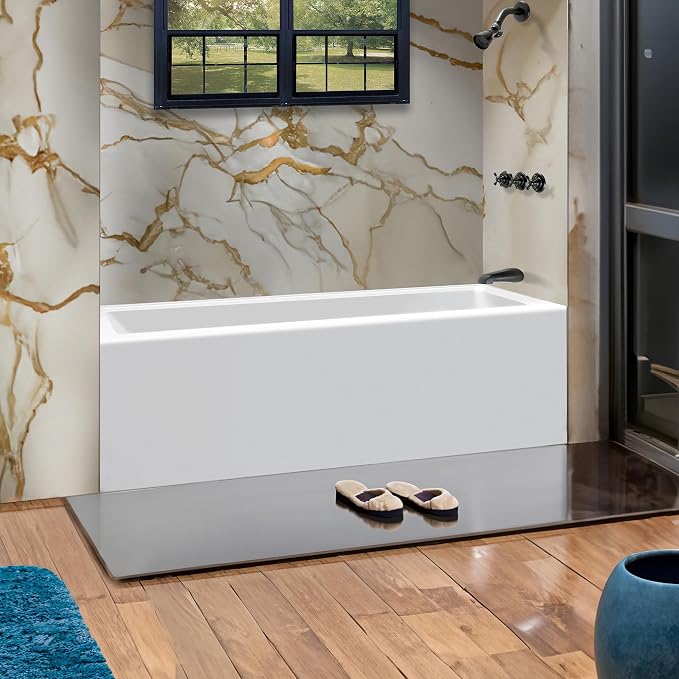 Fine Fixtures Acrylic, Fiberglass Alcove Soaking Bathtub by Fine+Fixtures
