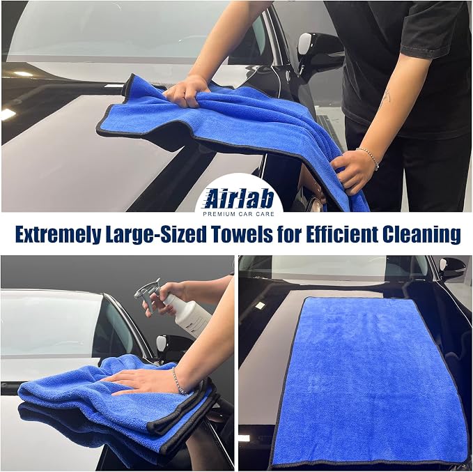 Airlab Microfiber Towels for Cars Wash Drying Thick Plush Cleaning Cloth Auto - Image 6
