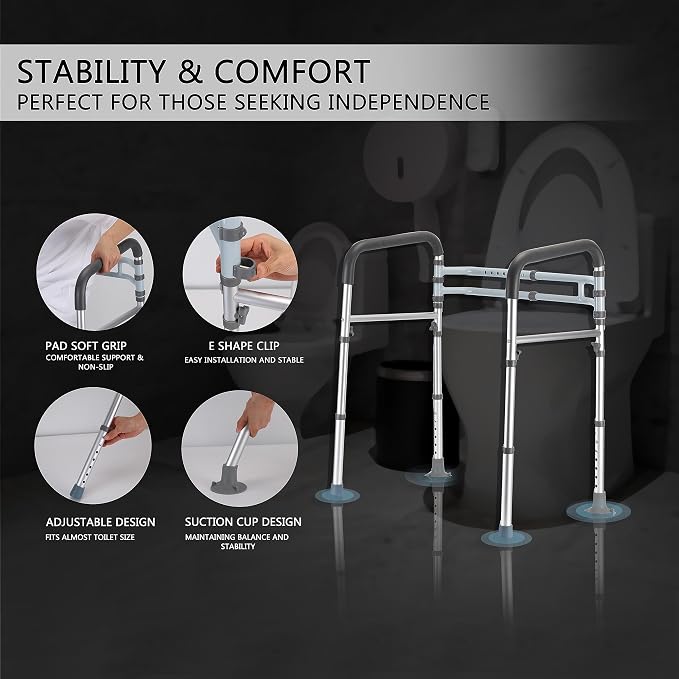 Toilet Safety Rails, Adjustable Toilet Frame - Image 3
