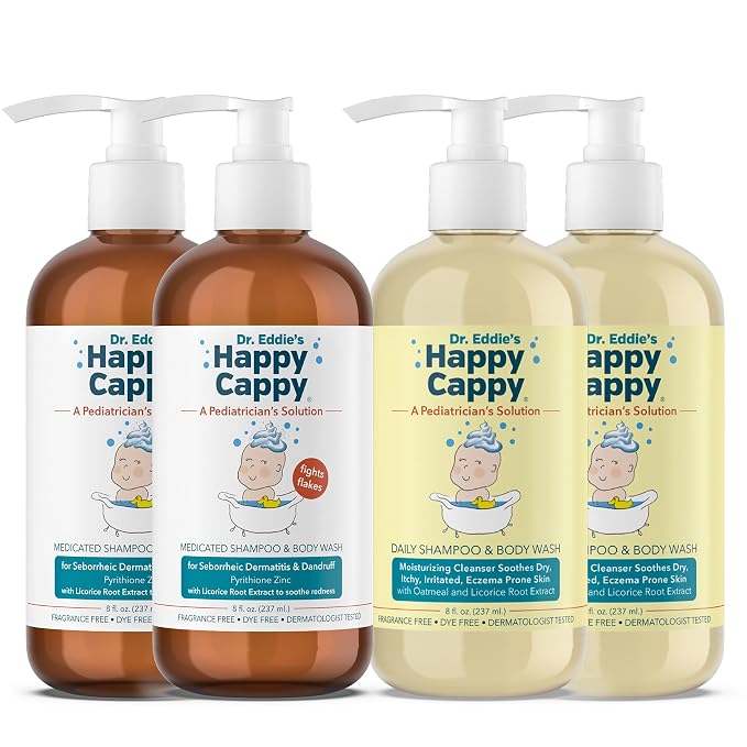 Happy Cappy Daily Medicated Shampoo and Body Wash Bundle by HappyCappy