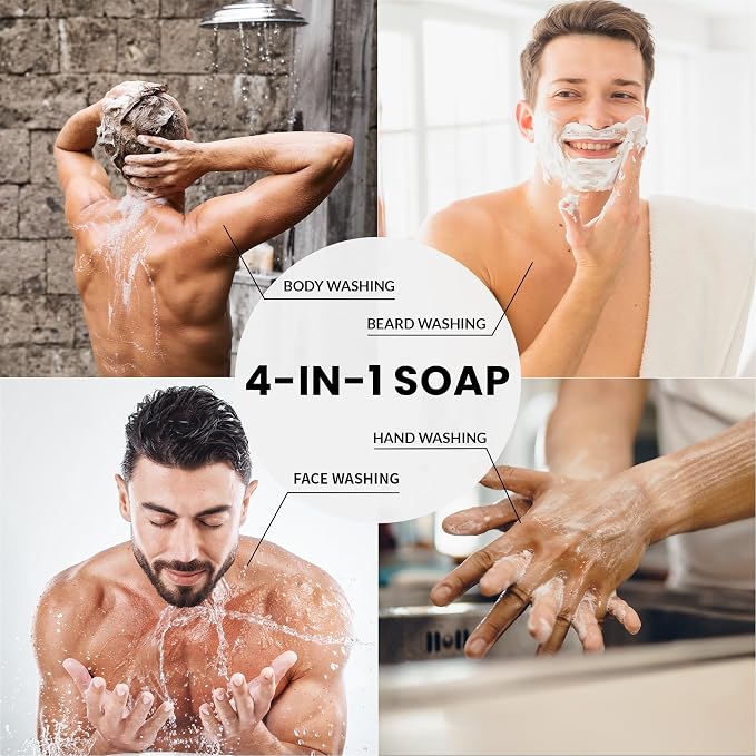 Rinse & Robust Mens Bar Soap Cleansing Bar Moisturizing & Exfoliating Scrub - Image 3