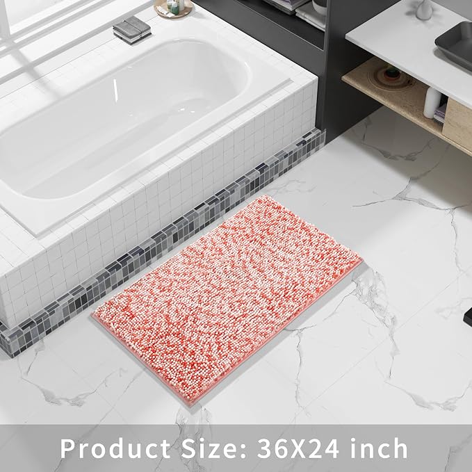 Yimobra Bath Mats for Bathroom Non Slip, Extra Soft Chenille Bathroom Rugs - Image 5