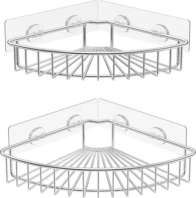 SMARTAKE 2-Pack Corner Shower Caddy, SUS304 Stainless Steel, Wall Mounted by SMARTAKE