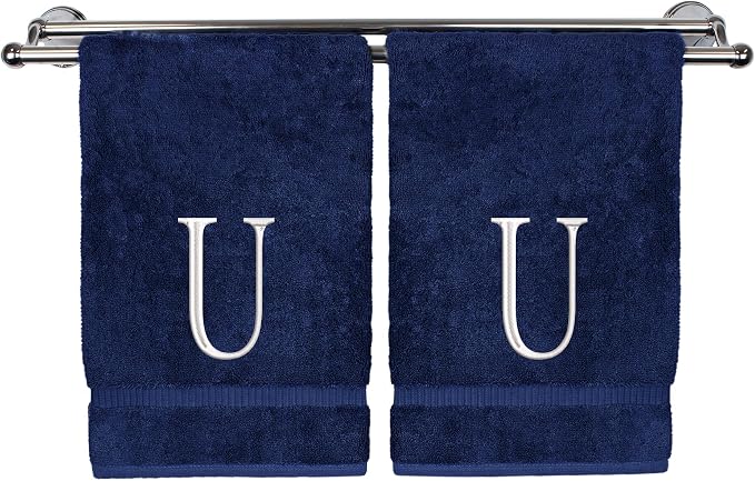 Monogrammed Hand Towel, Personalized Initial Gift, Extra Absorbent 100% Turkish by BareCotton